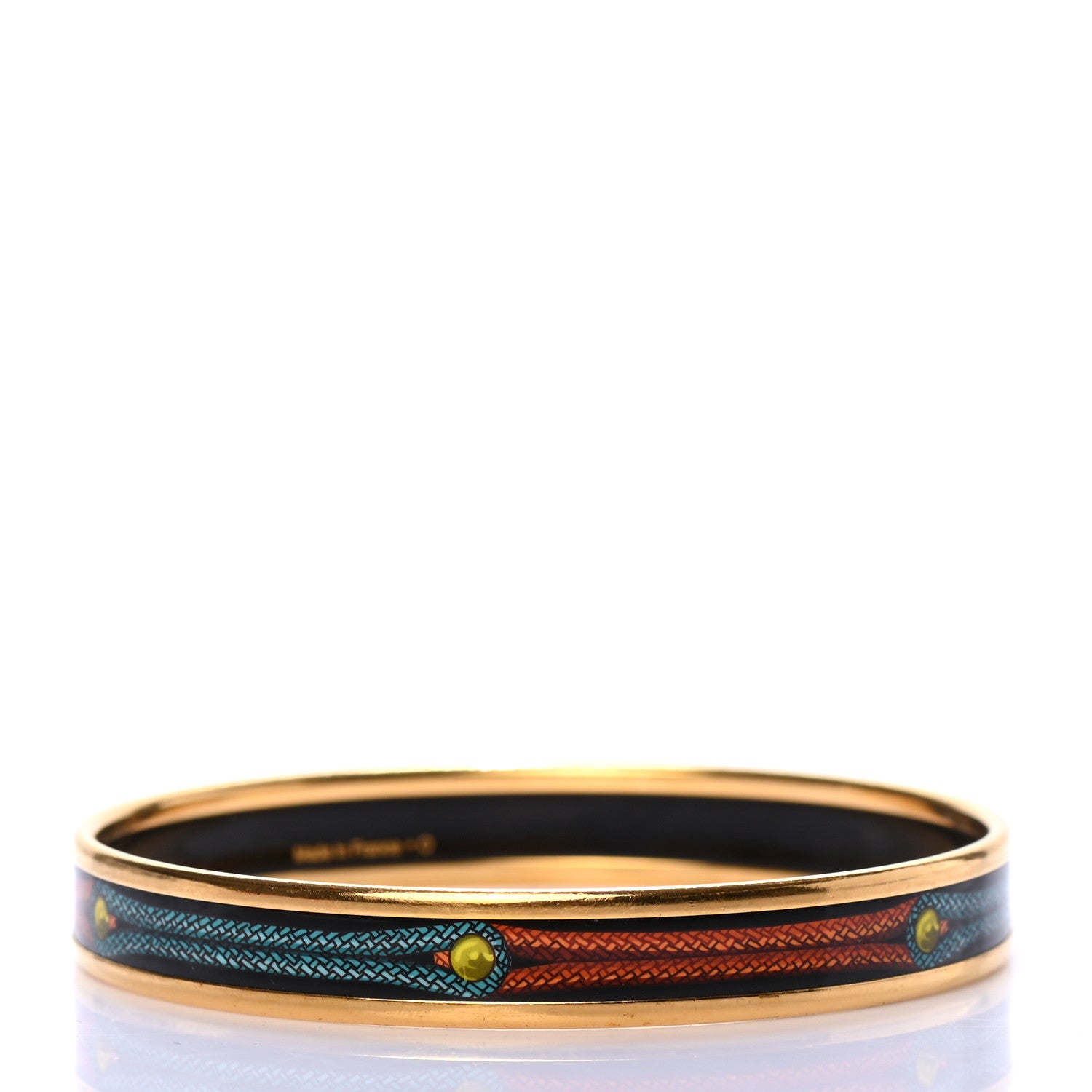 Hermes Enamel Narrow Printed Brandenburgs Bracelet 65 3 of 5