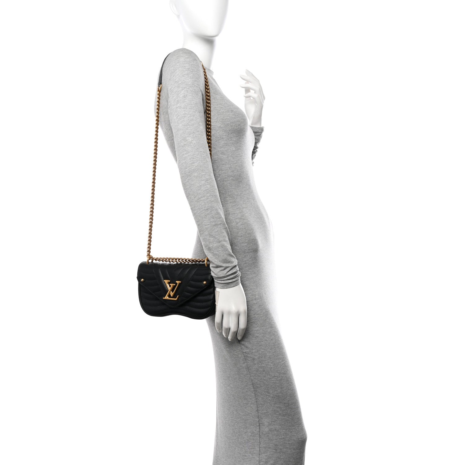 Louis Vuitton Calfskin New Wave Chain PM Black 2 of 16