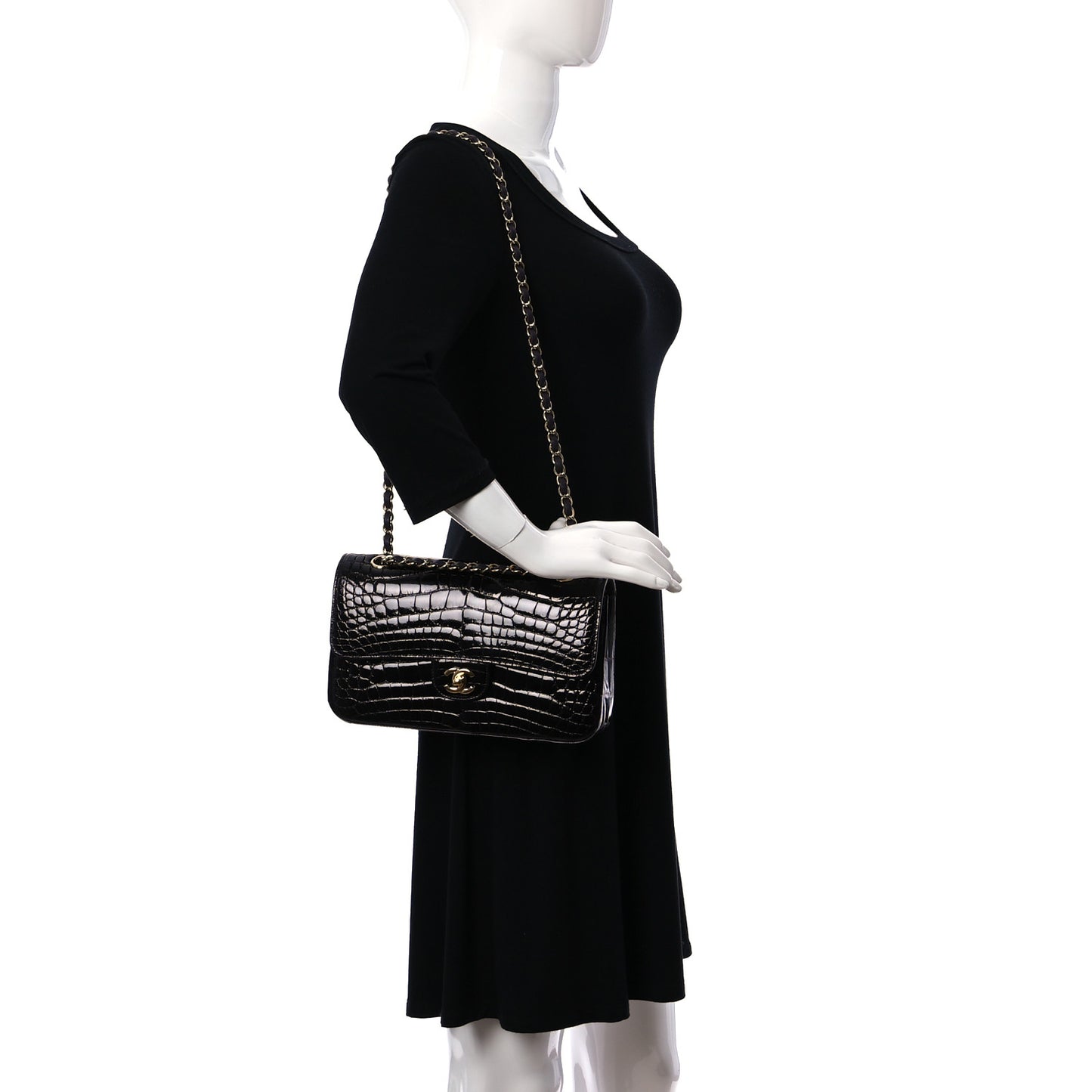 Alligator Medium Double Flap Purple