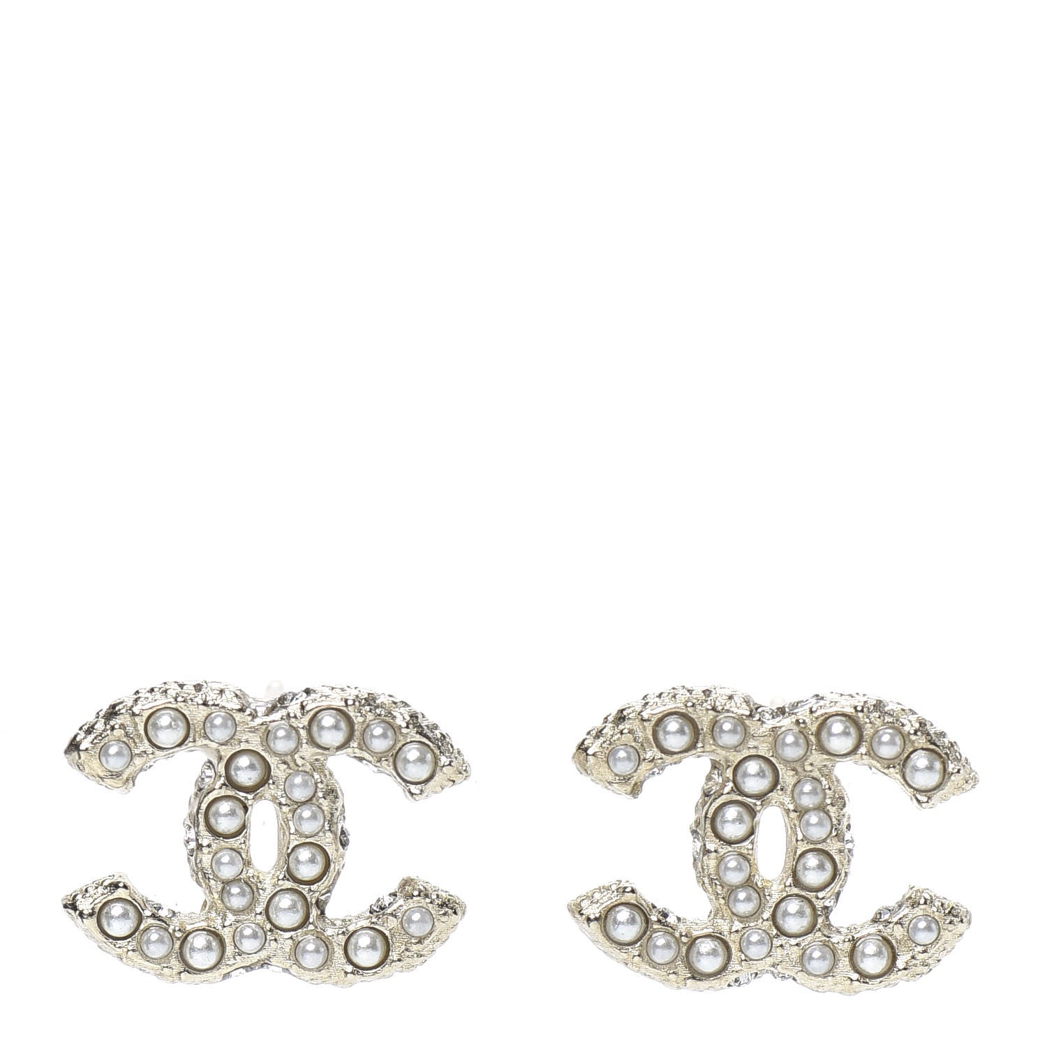 Chanel Crystal Pearl CC Earrings Gold 1 of 5