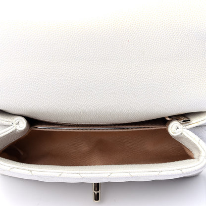 Chanel Iridescent Caviar Quilted Extra Mini Coco Handle Flap White 4 of 5