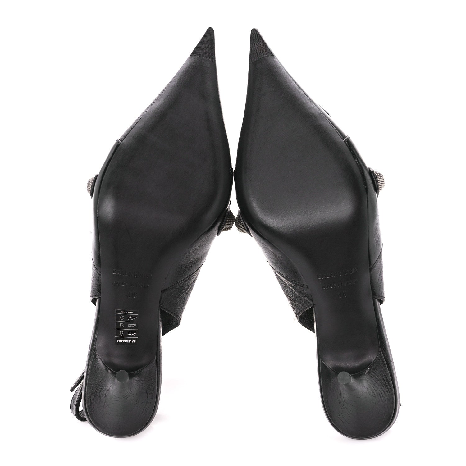 Balenciaga Agneau Arena Cagole 70mm Slingback Pumps 38 Black 5 of 9