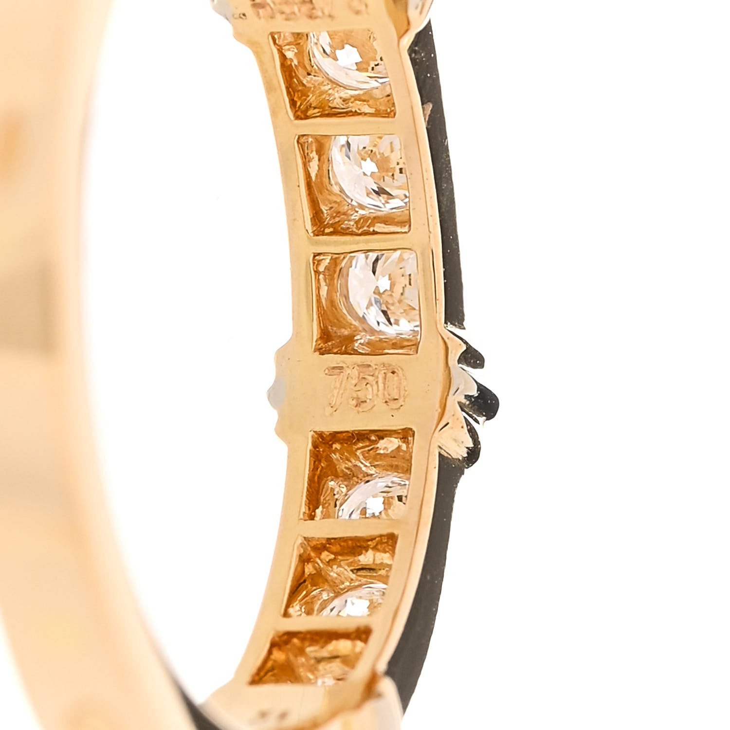 Cartier 18K Yellow White Gold Diamond Half Contessa Band Ring 50 5.5 6 of 8