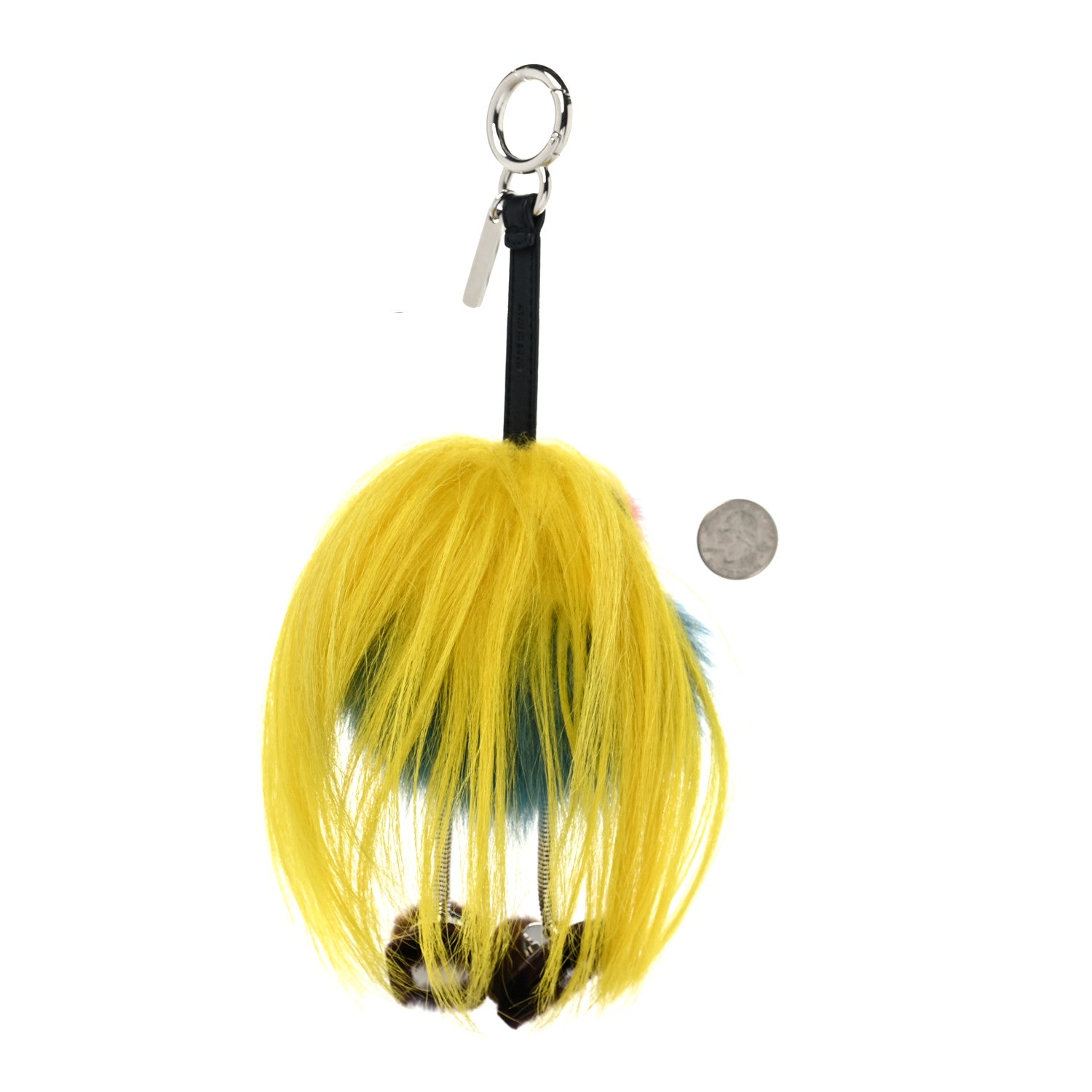 Fendi Goat Mink Fox Fur Mum Wonders Bag Charm Yellow Water Multicolor 2 of 5