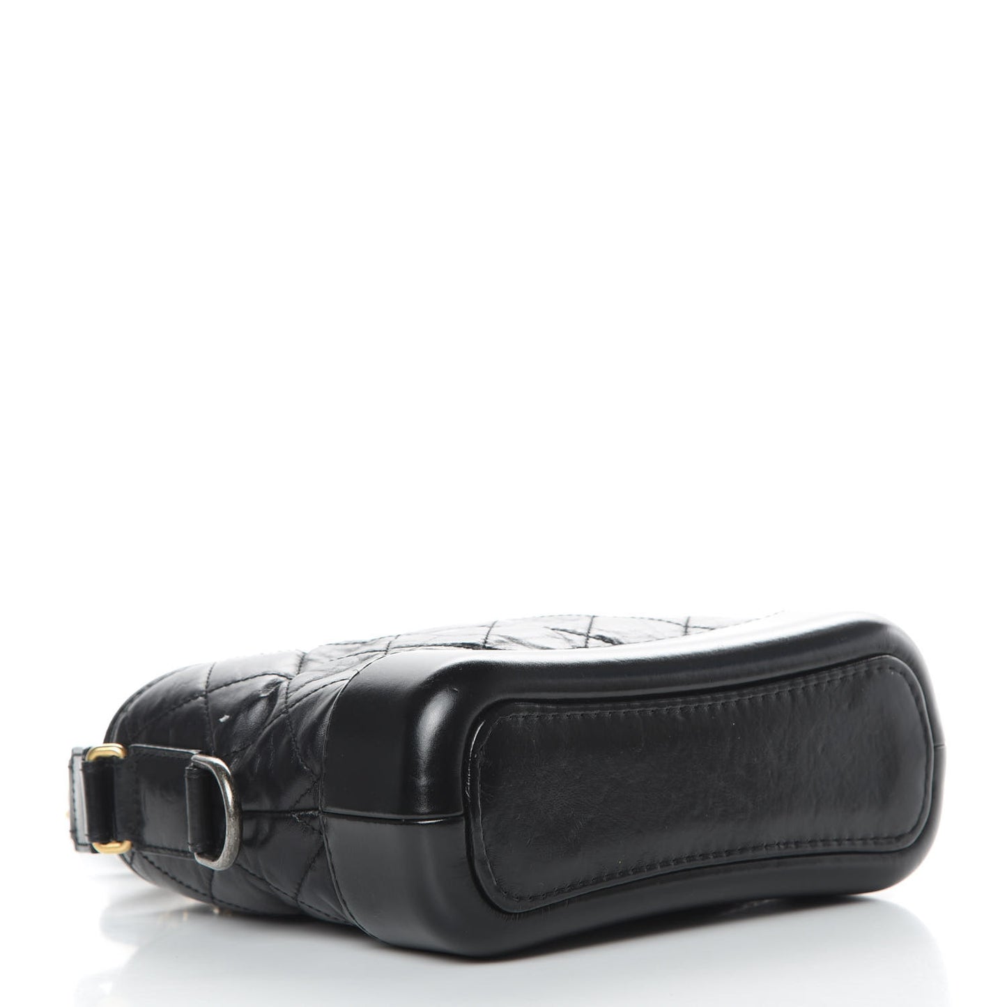Aged Calfskin Quilted Small Gabrielle Hobo Black