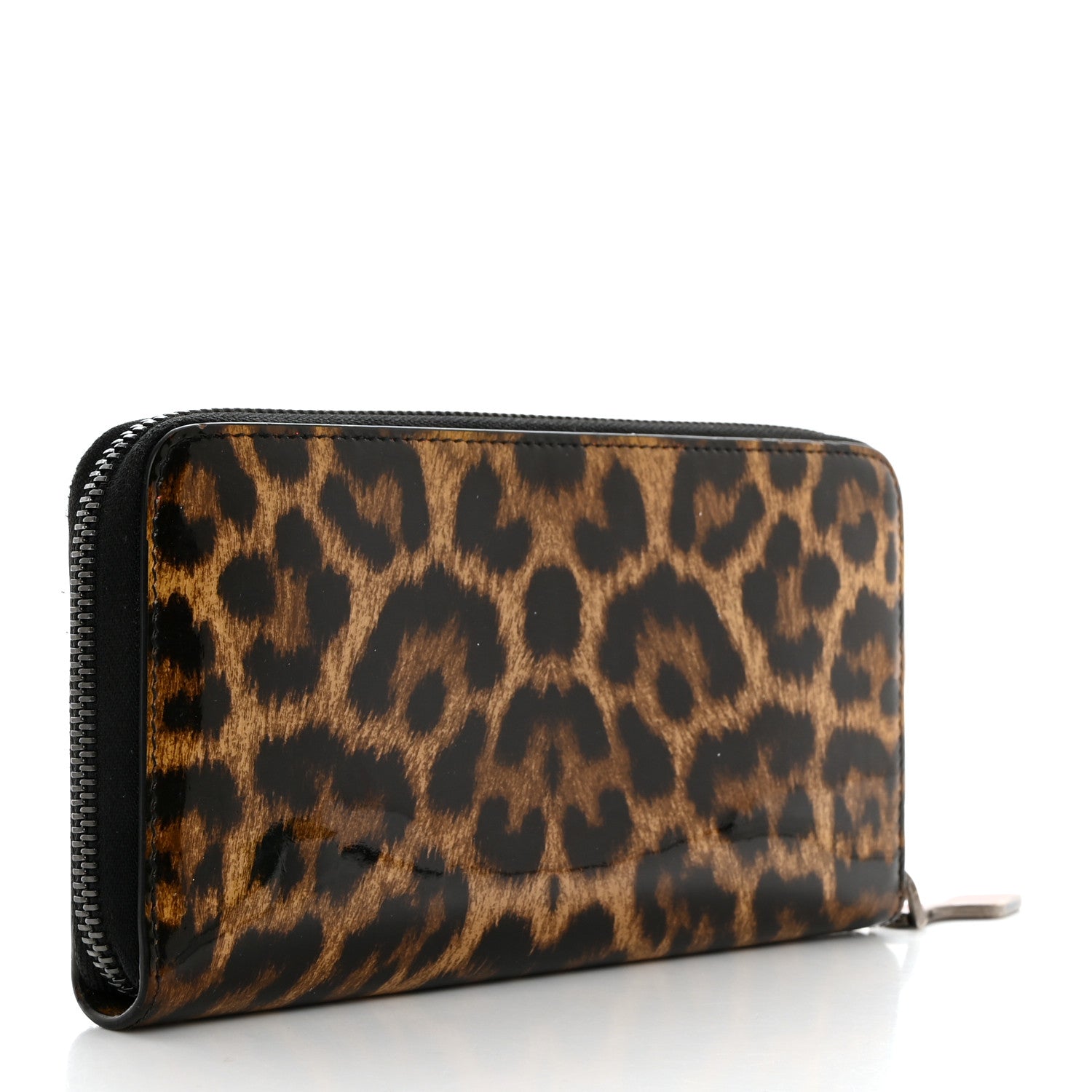 Christian Louboutin Patent Calfskin Panettone Zip Around Wallet Leopard 3 of 6