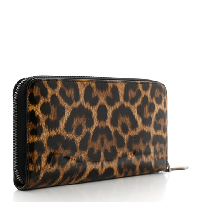 Christian Louboutin Patent Calfskin Panettone Zip Around Wallet Leopard 3 of 6