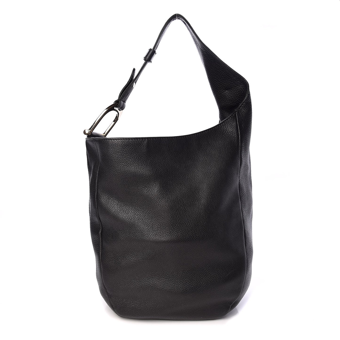 Calfskin Greenwich Medium Shoulder Bag Black