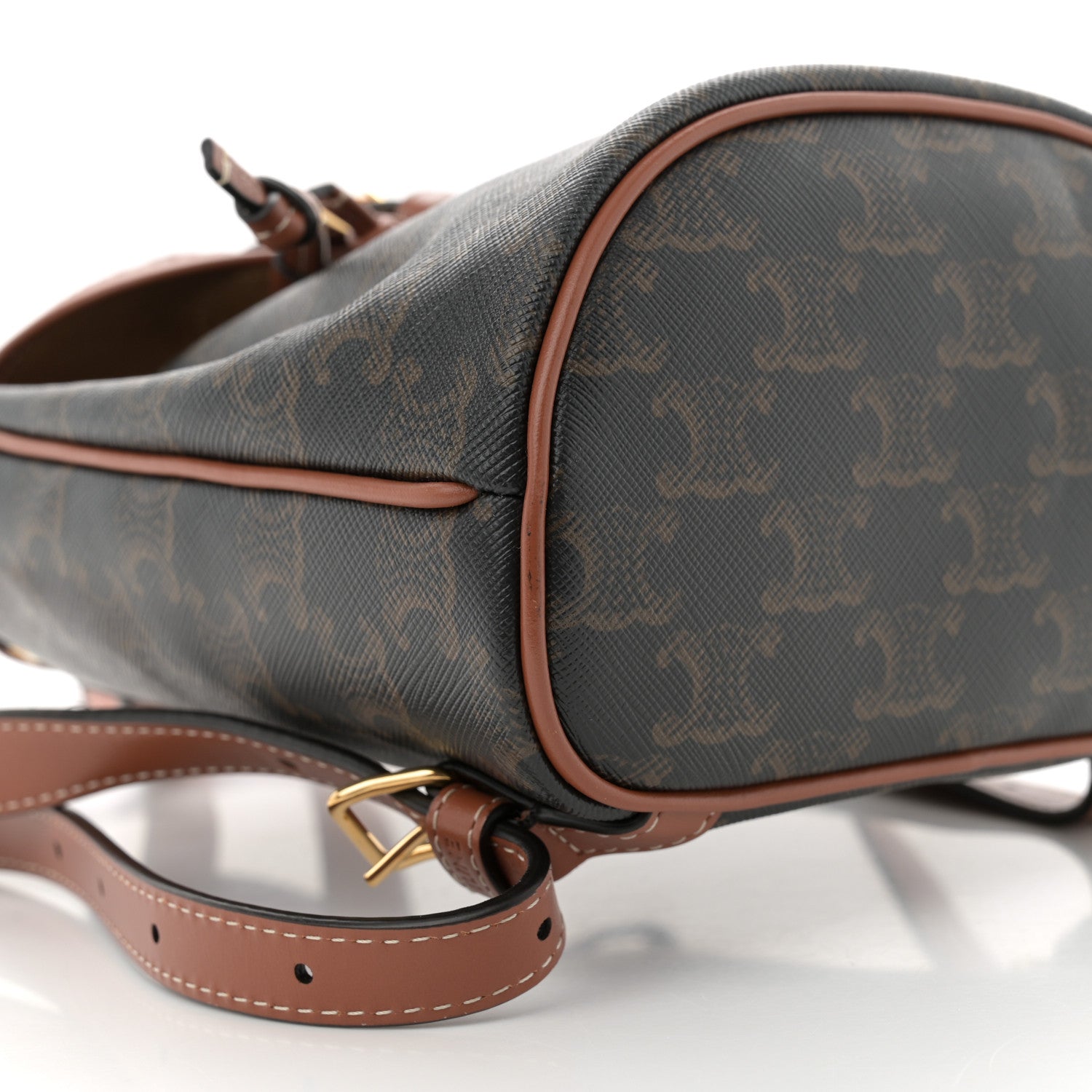 Celine Triomphe Canvas Calfskin Mini Folco Backpack Tan 9 of 10