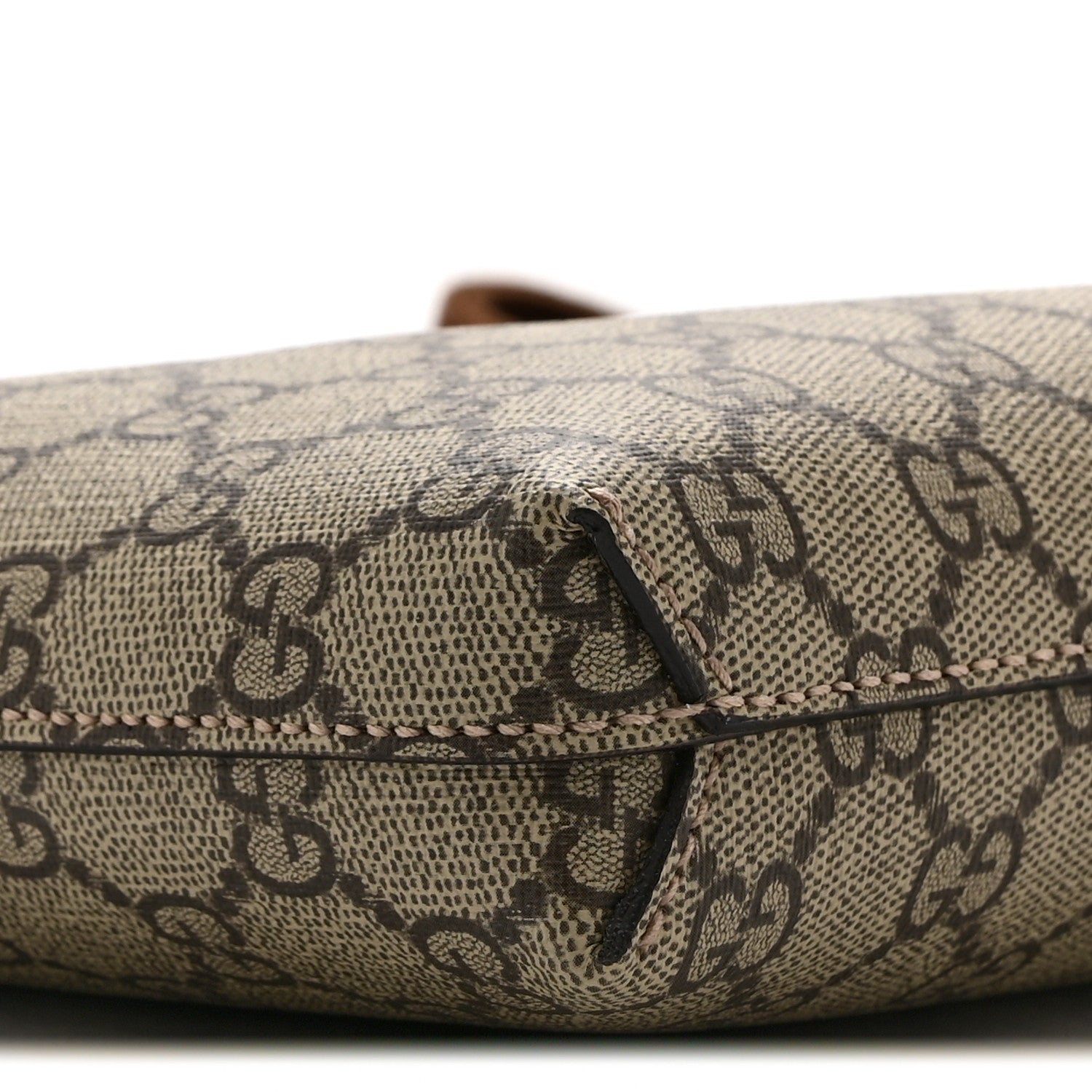 Gucci GG Supreme Monogram Azalea Calfskin Retro Interlocking G Wristlet Messenger Bag Beige Ebony Brown Sugar 10 of 11