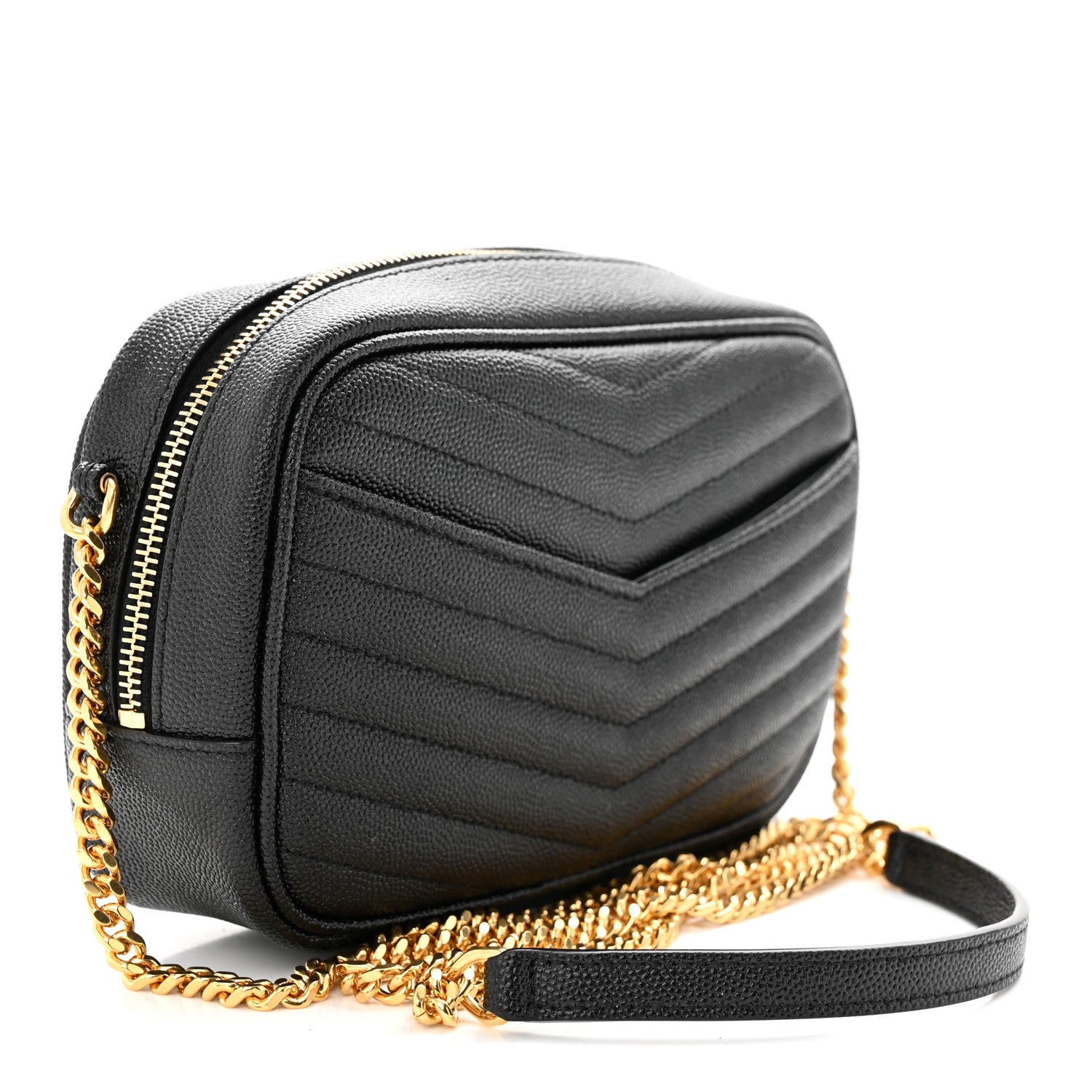 Saint Laurent Grain De Poudre Matelasse Monogram Mini Lou Camera Bag Black 3 of 13