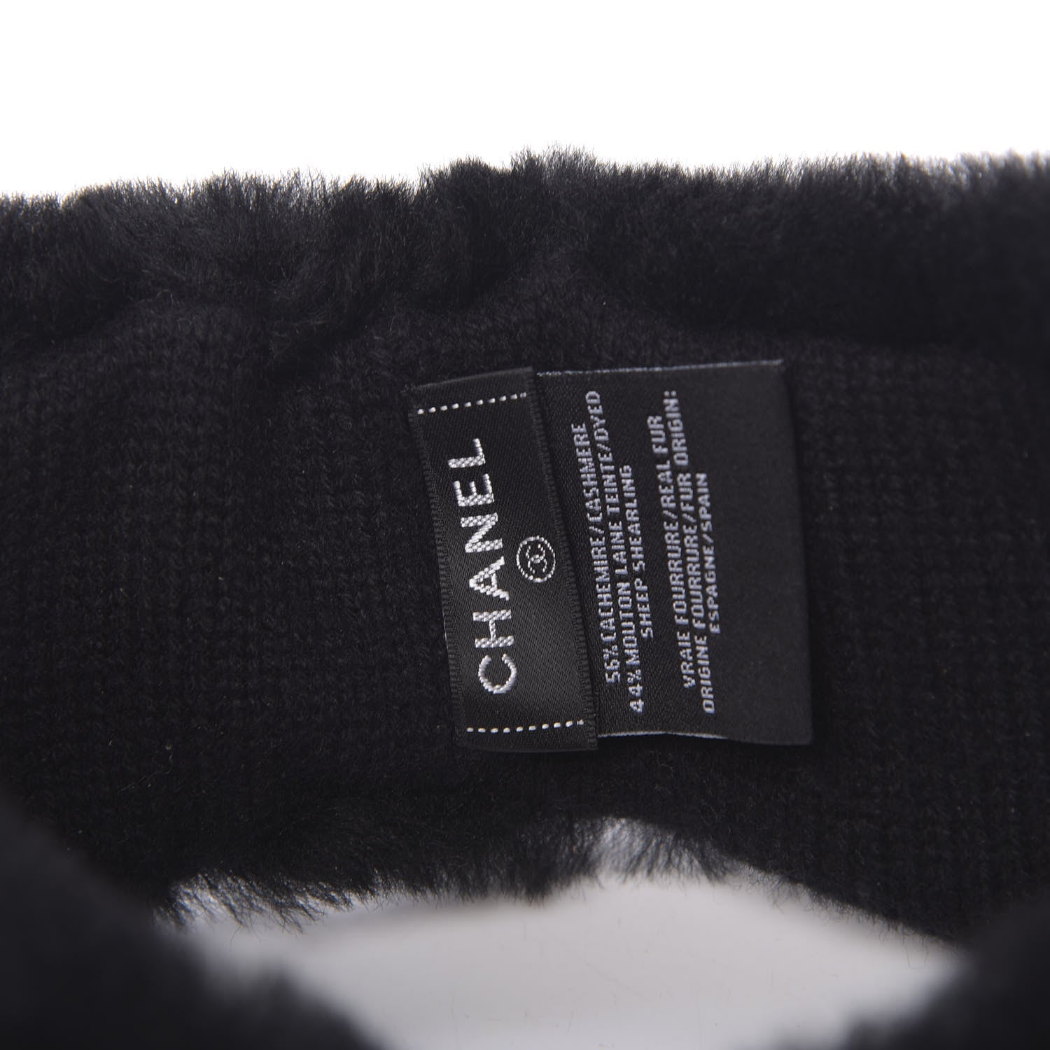 Chanel Cashmere Blend Logo Headband Black White 4 of 4