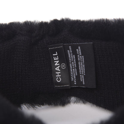Chanel Cashmere Blend Logo Headband Black White 4 of 4