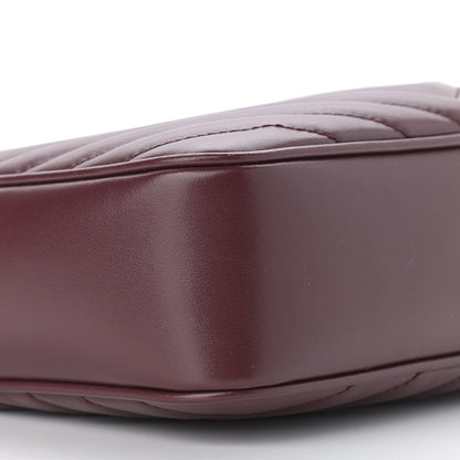 Saint Laurent Calfskin Matelasse Monogram Lou Camera Bag Dark Legion Red 9 of 10