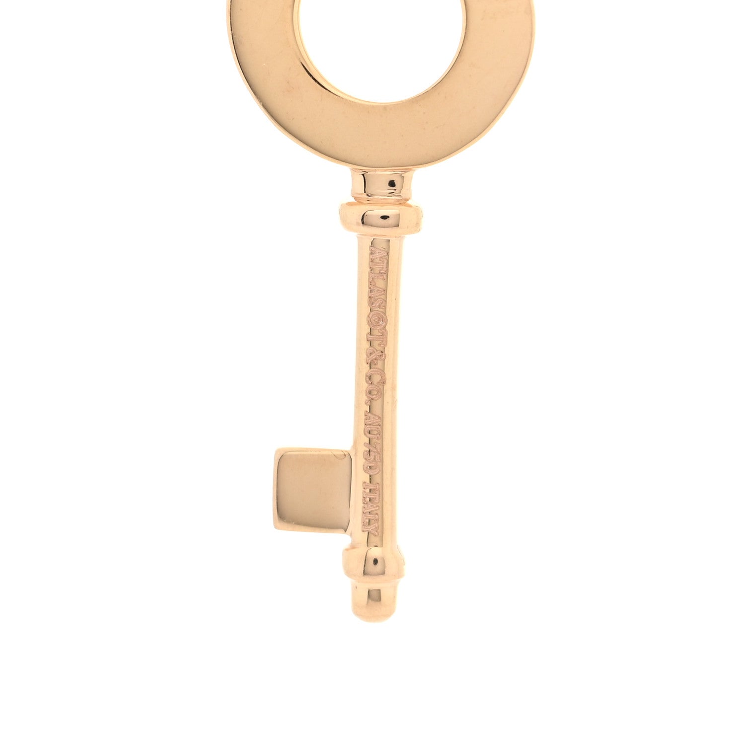 Tiffany 18K Rose Gold Atlas Key Pendant Necklace 4 of 5
