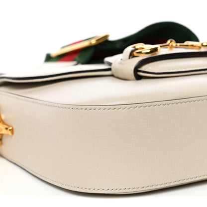 Gucci Azalea Calfskin Web Mini Horsebit 1955 Shoulder Bag Mystic White 9 of 12