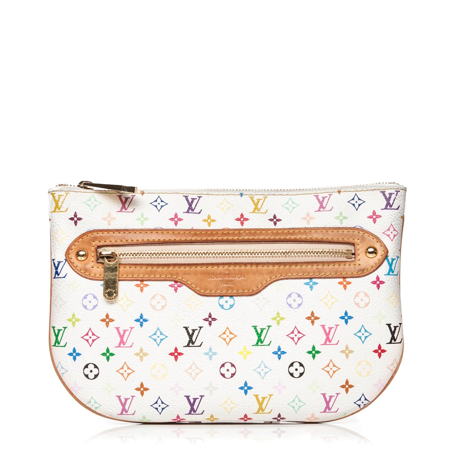 Monogram Multicolor Pochette Plate GM White