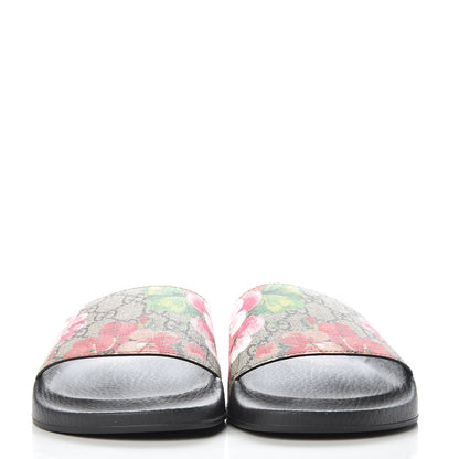 Gucci GG Supreme Monogram Blooms Slide Sandals 40 Beige Multicolor 2 of 8