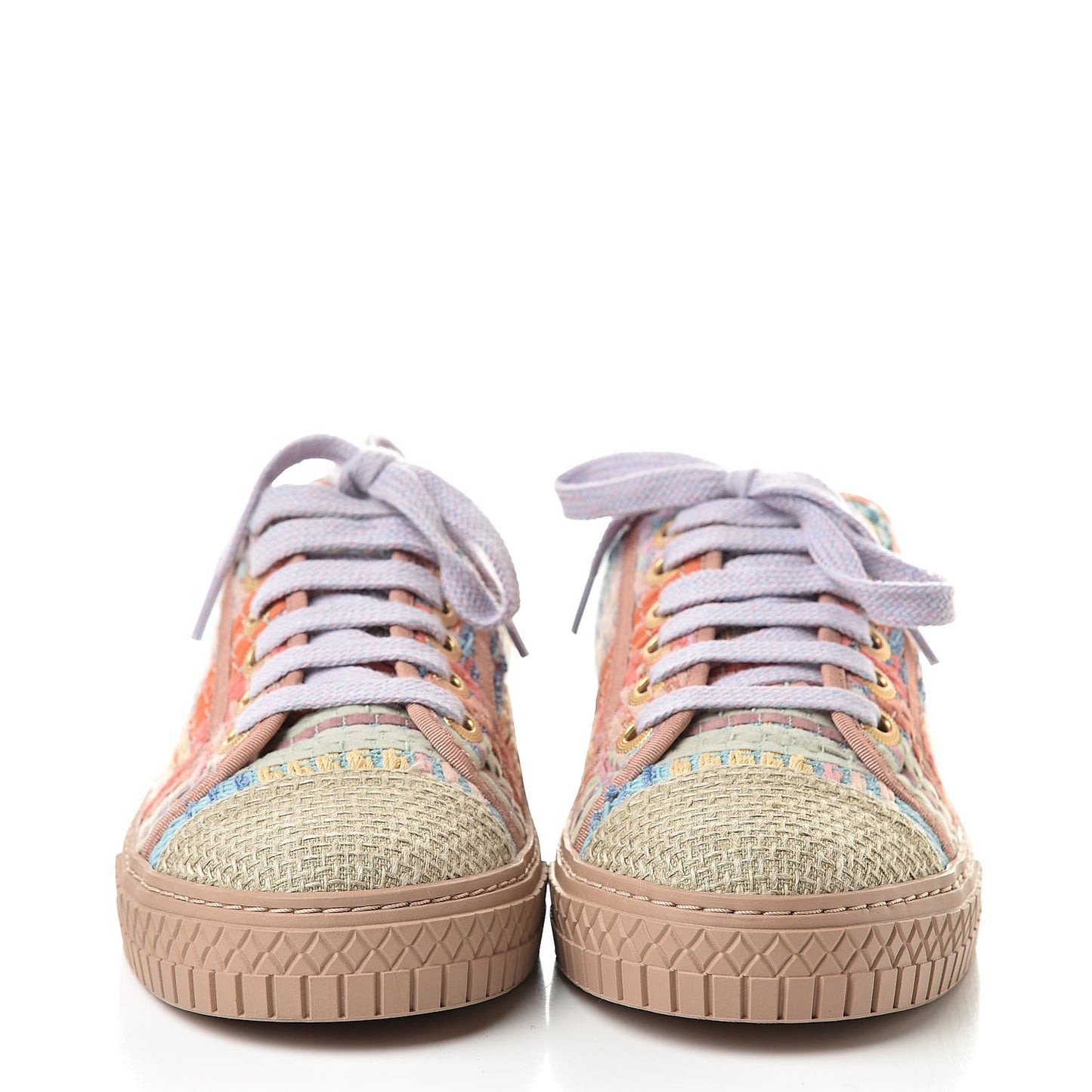 Tweed Low Top Sneakers 35 Multicolor Beige
