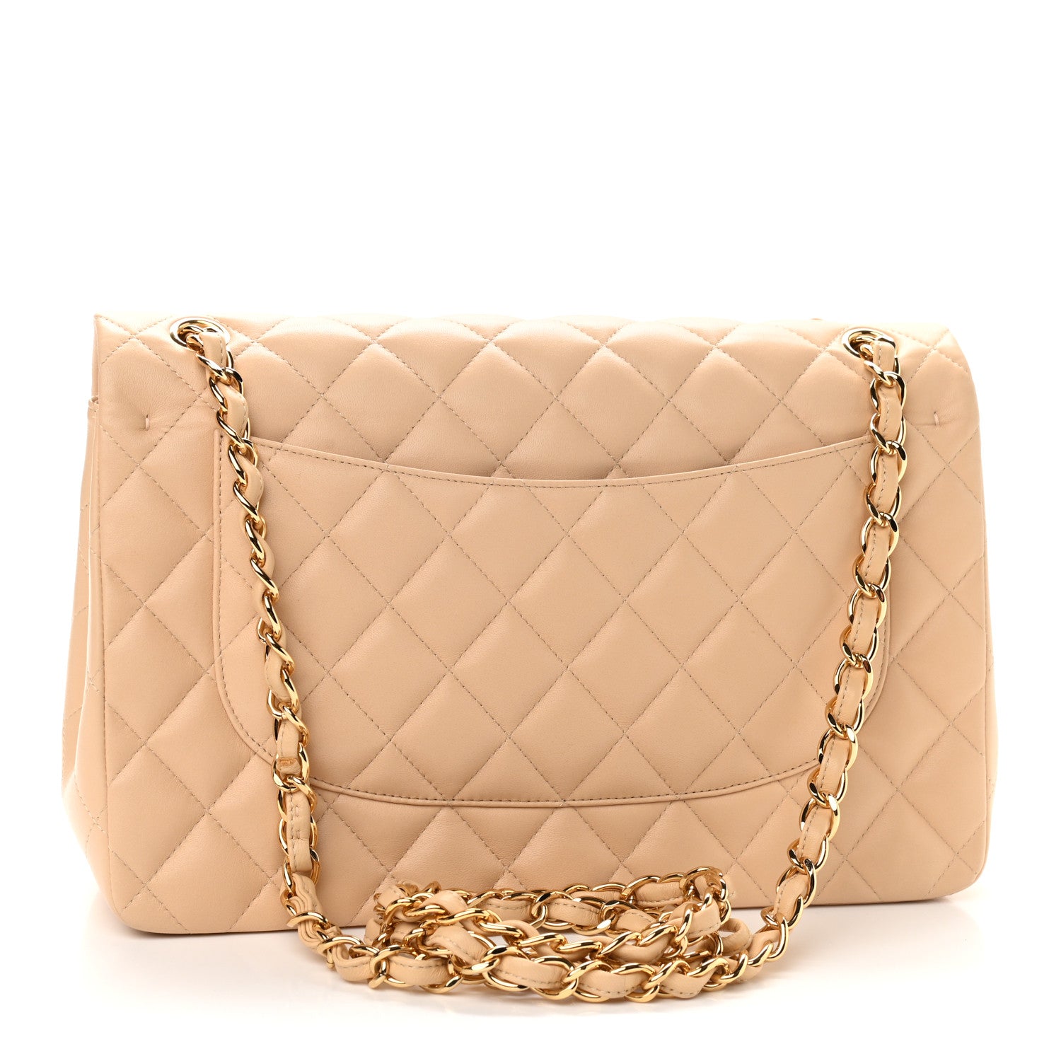 Chanel Lambskin Quilted Jumbo Double Flap Beige 3 of 10