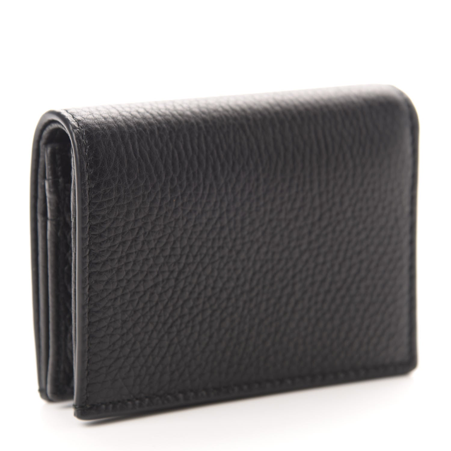 Gucci Pebbled Calfskin Animalier Card Case Black 3 of 8