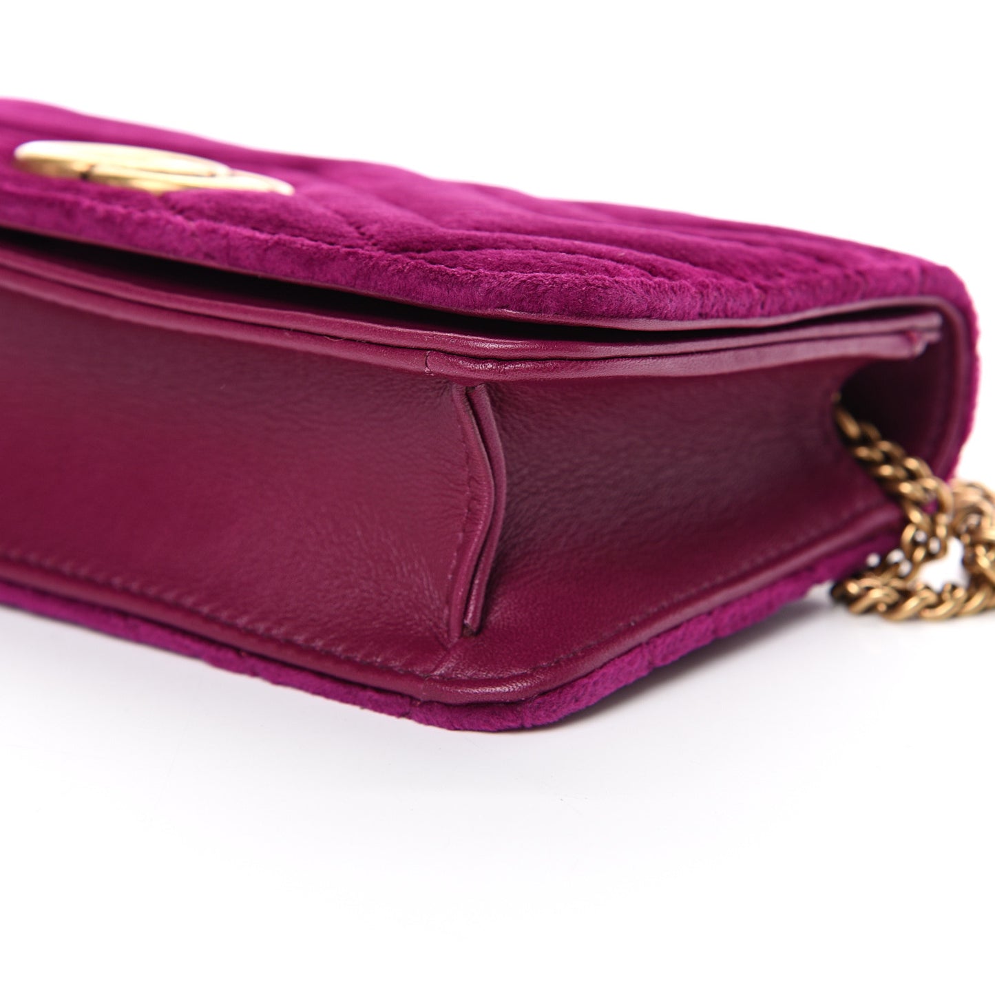 Velvet Matelasse GG Marmont Mini Bag Fuchsia Violet Cyclamen