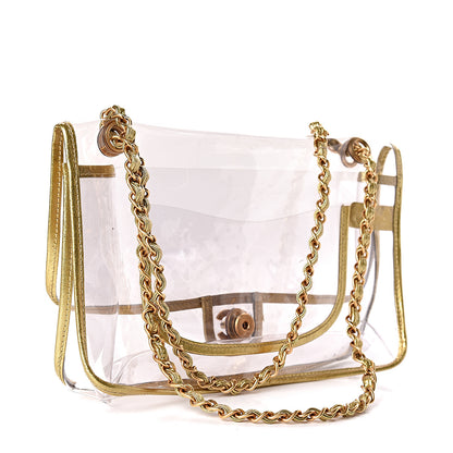 Chanel Lambskin Vinyl Large Naked Flap Gold 3 of 11