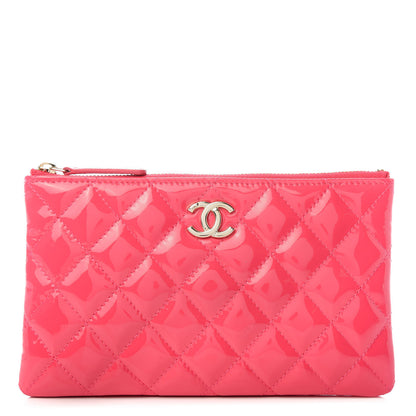 Chanel Patent Quilted Small Cosmetic Case Pink 1 of 8