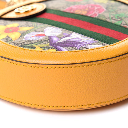 Gucci GG Supreme Monogram Flora Web Mini Ophidia Round Shoulder Bag Beige Multicolor Crop 10 of 11