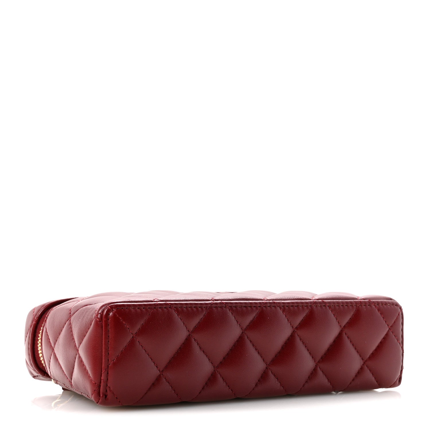 Chanel Lambskin Quilted Top Handle Slim Vanity With Chain Burgundy 4 of 11