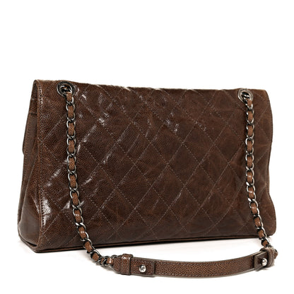 Chanel Crumpled Grained Calfskin Jumbo CC Crave Flap Brown 3 of 14