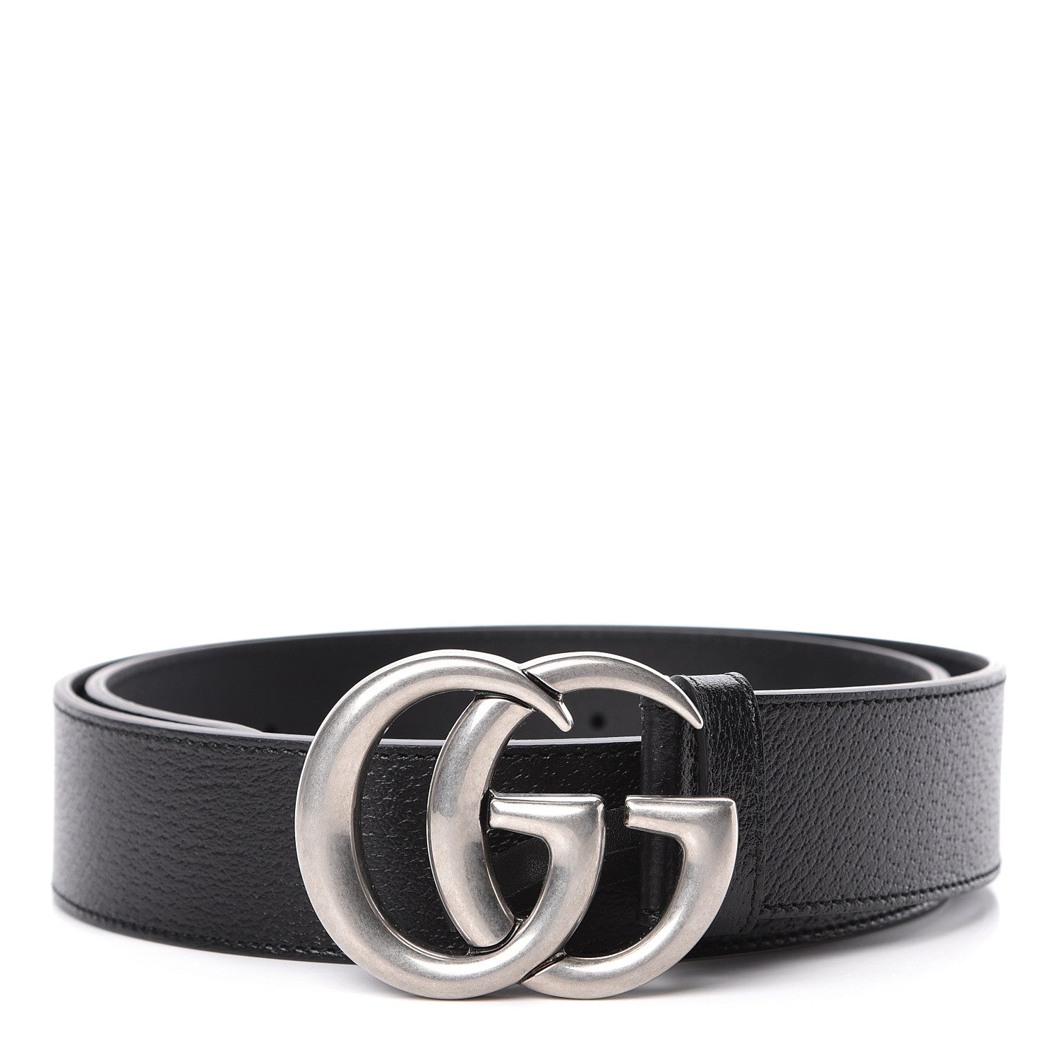 GUCCI ベルト Gucci Textured Dollar Calfskin Nickel Double G 40mm Belt 90 36