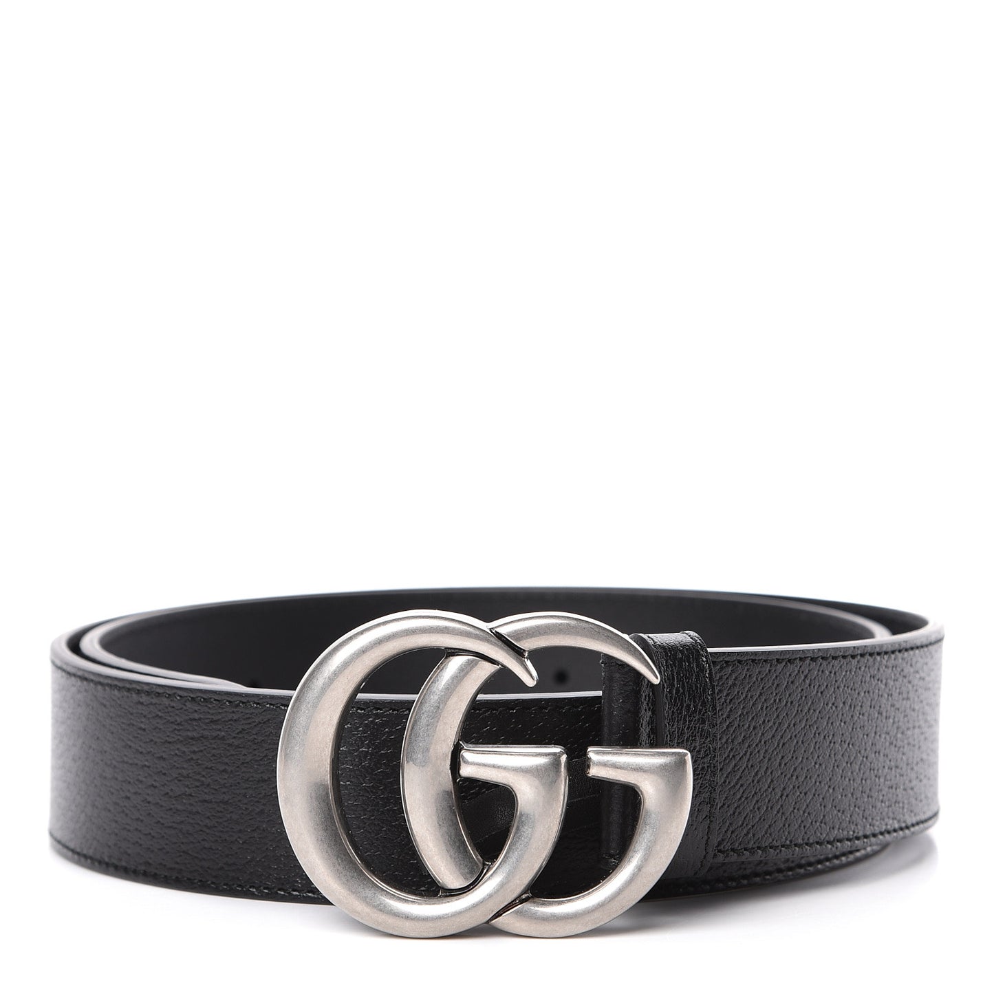 Textured Dollar Calfskin Nickel Double G 40mm Belt 90 36 Black