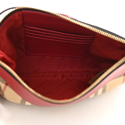 Burberry Horseferry Check Peyton Crossbody Clutch Bag Parade Red 5 of 9