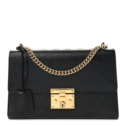 Gucci Guccissima Medium Padlock Shoulder Bag Black 1 of 14