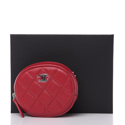 Chanel Caviar Quilted Zip Around Classic Coin Purse Dark Pink 9 of 9