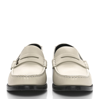 Saint Laurent Calfskin Penny Loafers 41 Pearl 2 of 8