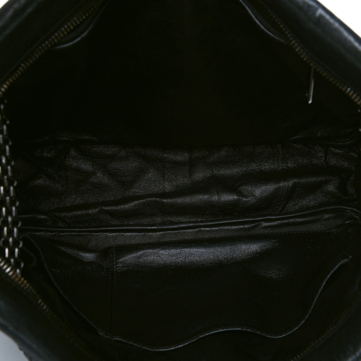 Metallic Aged Calfskin Quilted Large Reissue Camera Case Black