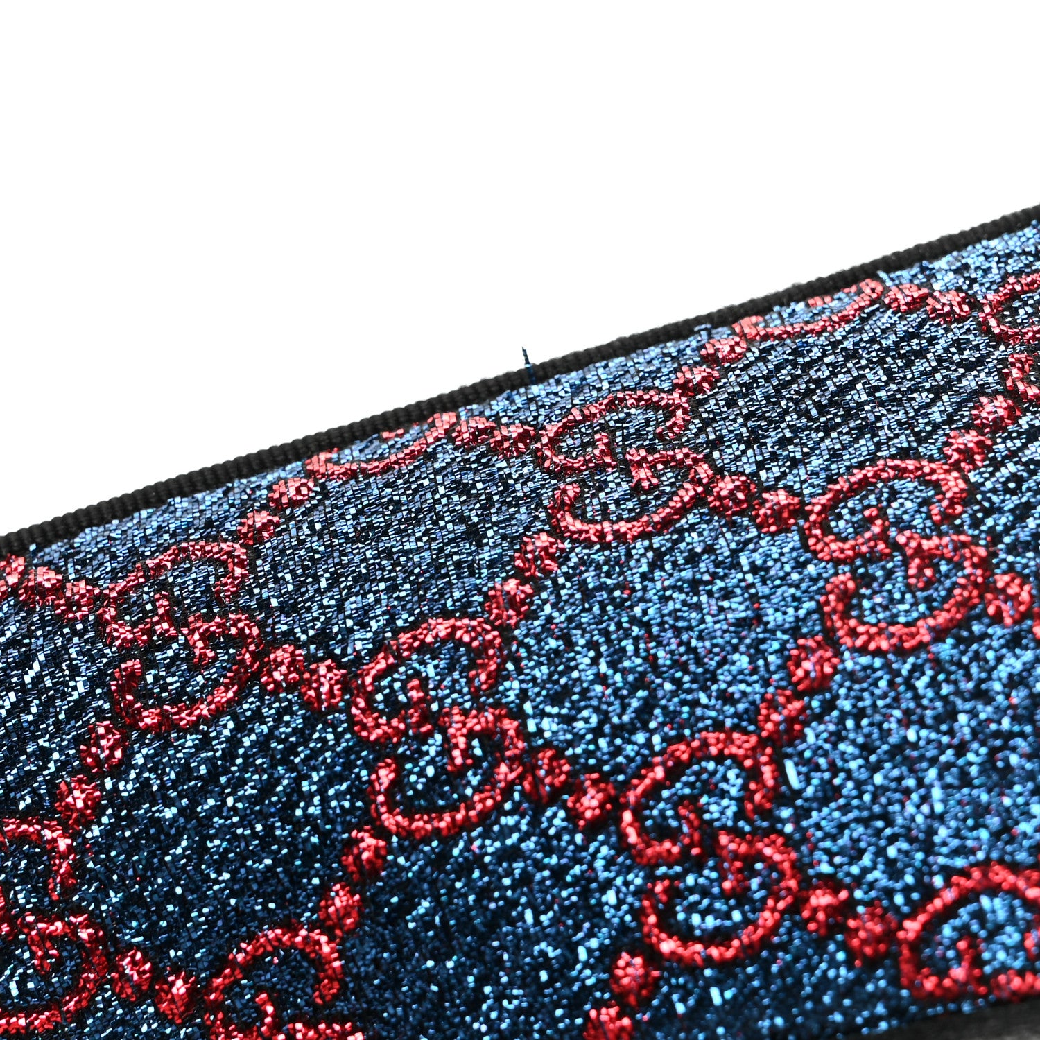 Gucci Lurex GG Monogram Mens Bow Loafers 6.5 Iridescent Blue Iridescent Red Black 9 of 9