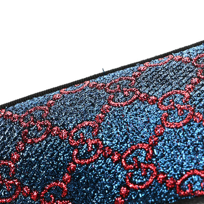 Gucci Lurex GG Monogram Mens Bow Loafers 6.5 Iridescent Blue Iridescent Red Black 9 of 9