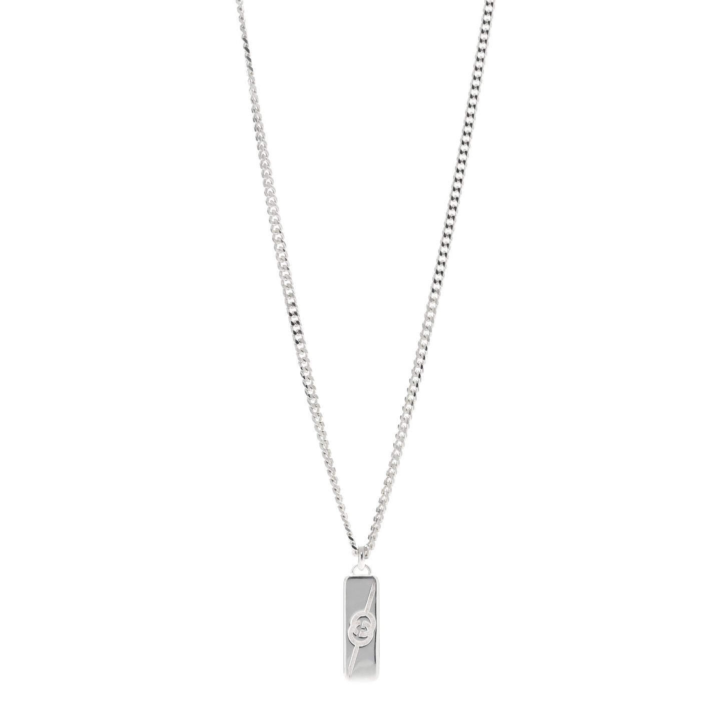 Sterling Silver GG Bar Pendant Necklace