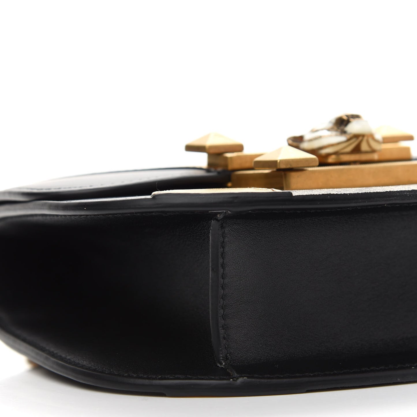 GG Supreme Monogram Small Osiride Shoulder Bag Black Gold