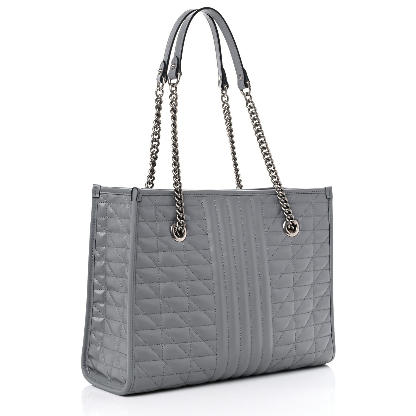 Calfskin Matelasse Aria Medium GG Marmont Shoulder Tote Deep Grey