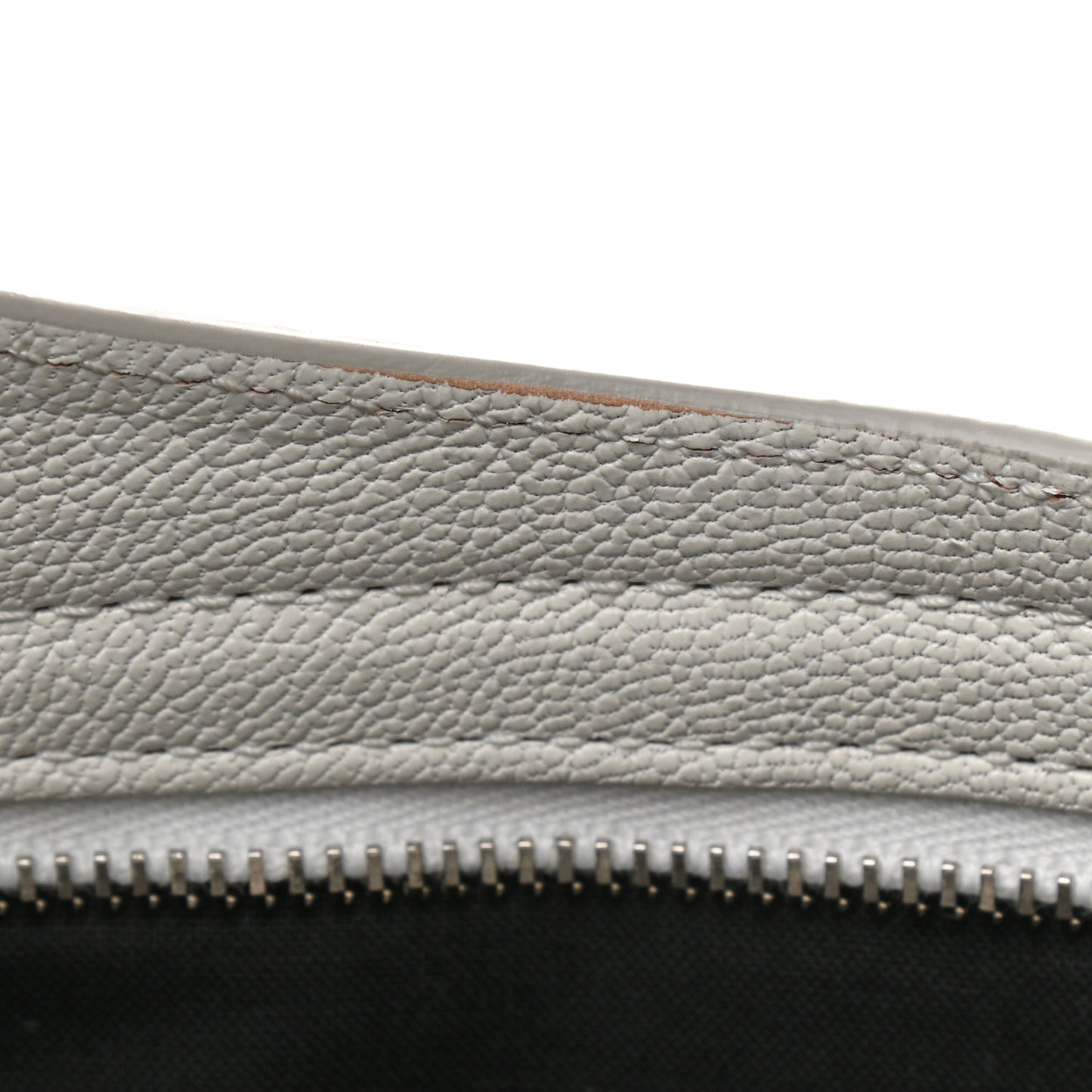 Chevre Silver Metallic Edge Hardware City White