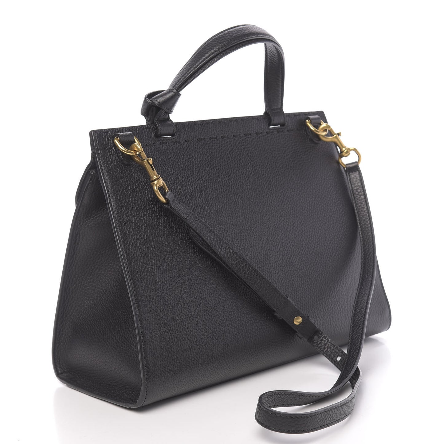 Calfskin Small GG Marmont Top Handle Bag Black