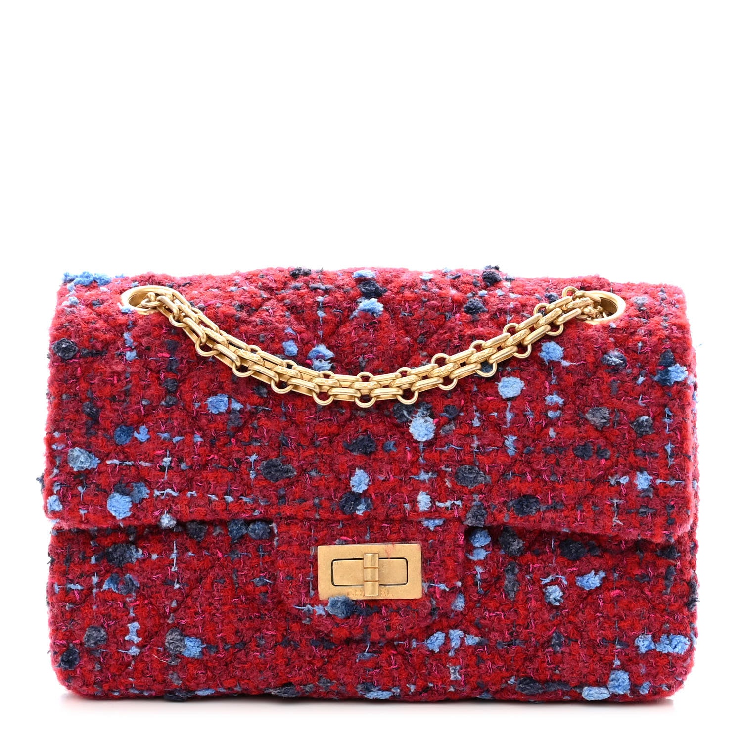 Chanel Tweed Quilted 2.55 Reissue Mini Flap Red Multicolor 1 of 10