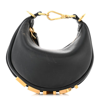 Fendi Vitello Grace Matte Nano Fendigraphy Hobo Charm Black 1 of 11