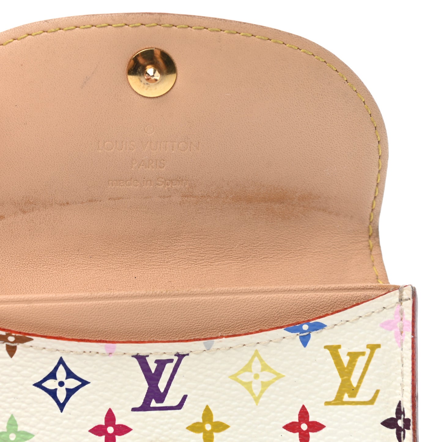 Monogram Multicolor Business Card Holder White