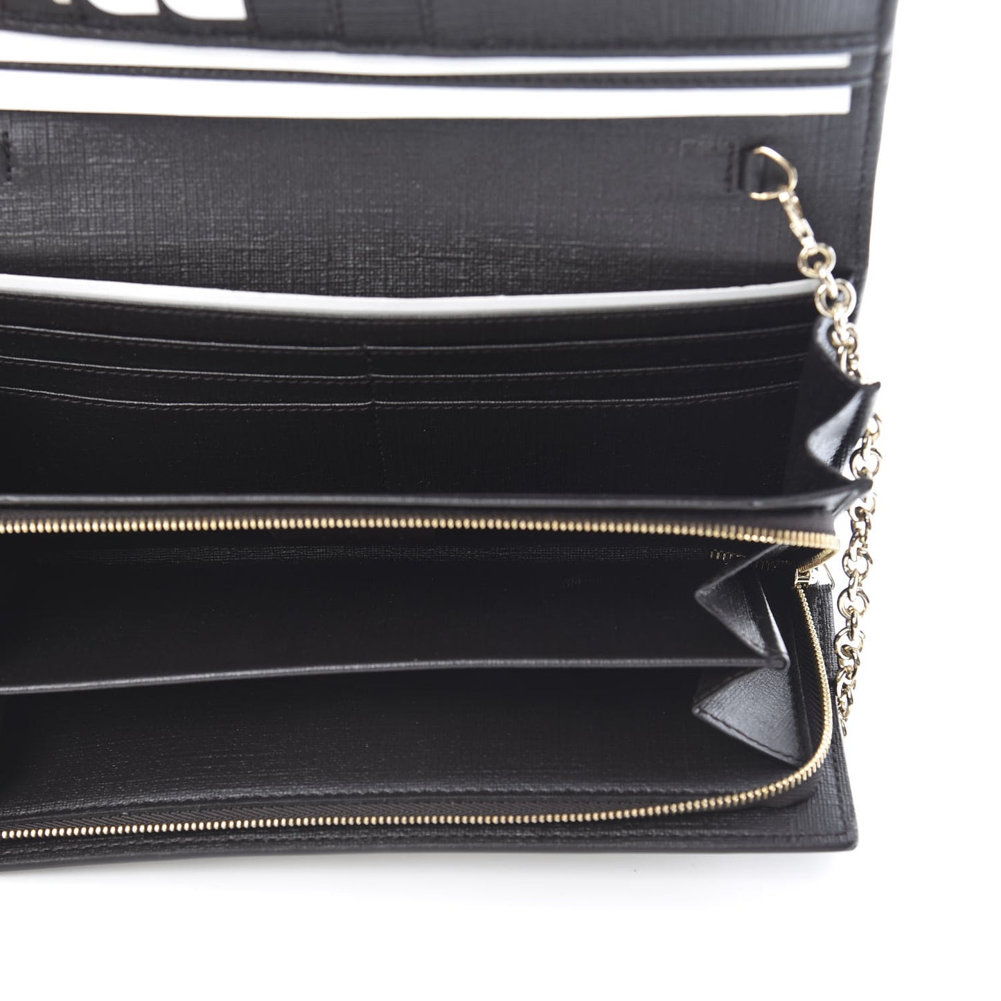 GG Supreme Monogram GG Pierce Chain Clutch Wallet Beige Ebony Black