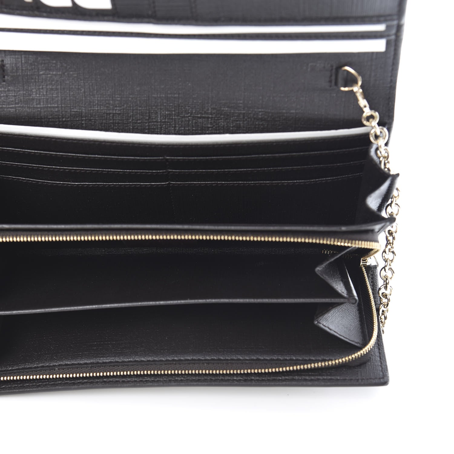 Gucci GG Supreme Monogram GG Pierce Chain Clutch Wallet Beige Ebony Black 5 of 11